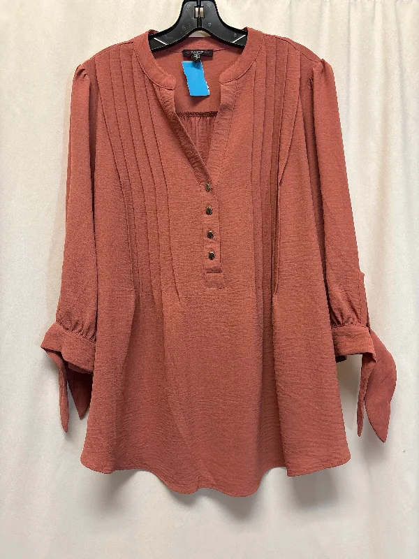 Top Long Sleeve By Cocomo In Mauve, Size: 1x