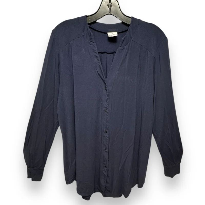 Top Long Sleeve By encircled In Blue, Size: L