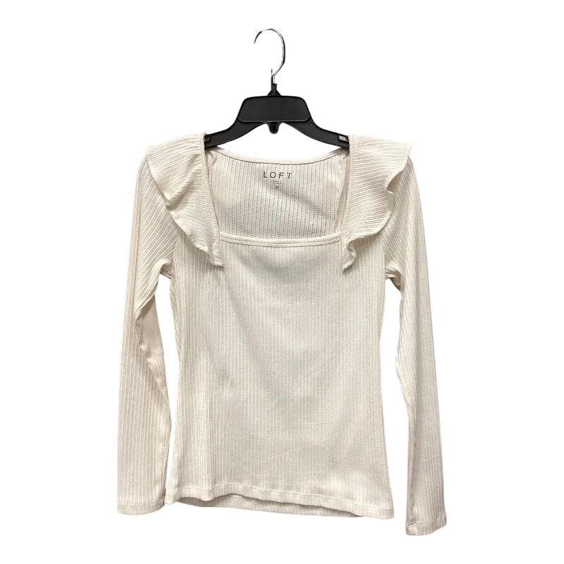 Top Long Sleeve By Loft In Cream, Size: M