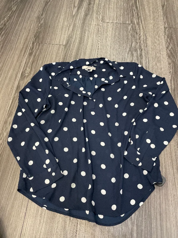 Top Long Sleeve By Loft In Navy, Size: L