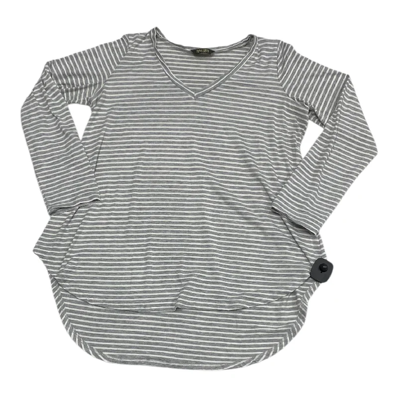 Top Long Sleeve By Peyton Jensen In Striped Pattern, Size: M