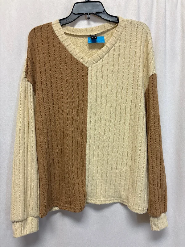 Top Long Sleeve By Shein In Beige, Size: Xl