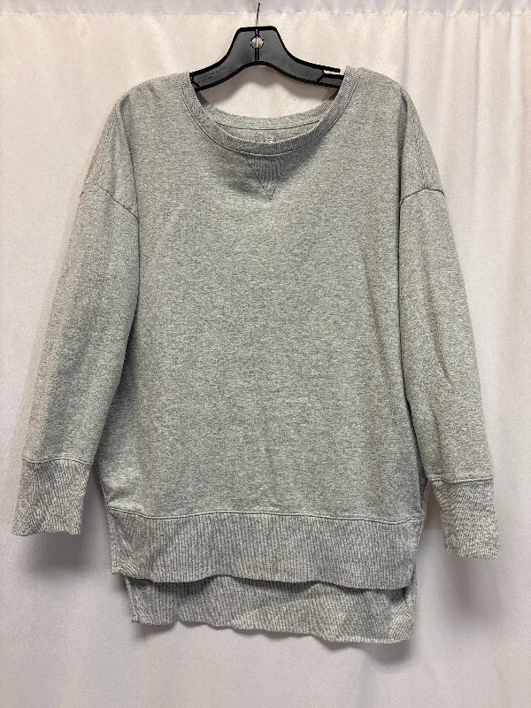 Top Long Sleeve By Terra & Sky In Grey, Size: Xxl