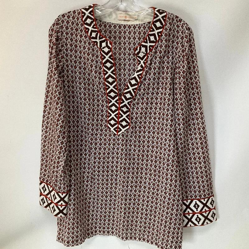 Top Long Sleeve By Tory Burch In Multi-colored, Size: L