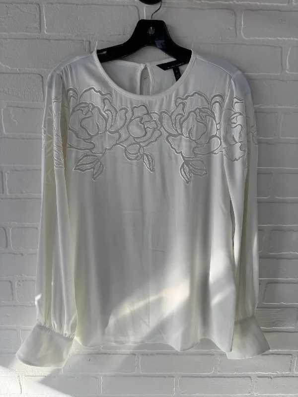 Top Long Sleeve By White House Black Market In Cream, Size: M